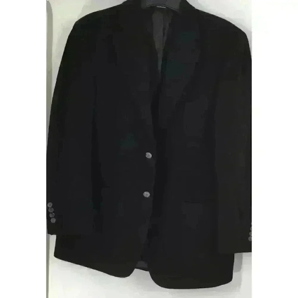Vintage Bill Blass Men's Black Camel Hair Blazer Size 40 3-Button - Picture 1 of 6
